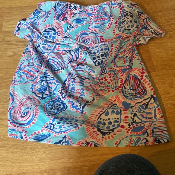 Lily Pulitzer Shell Me About It Ruffle Strapless Top - Picture 2 of 4
